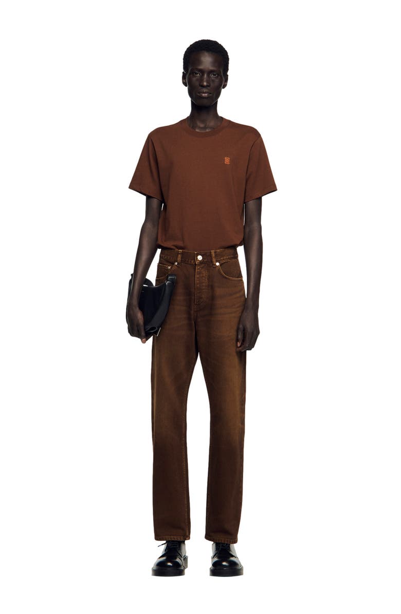 SANDRO Regular washed-effect jeans, Alternate, color, Tobacco Brown