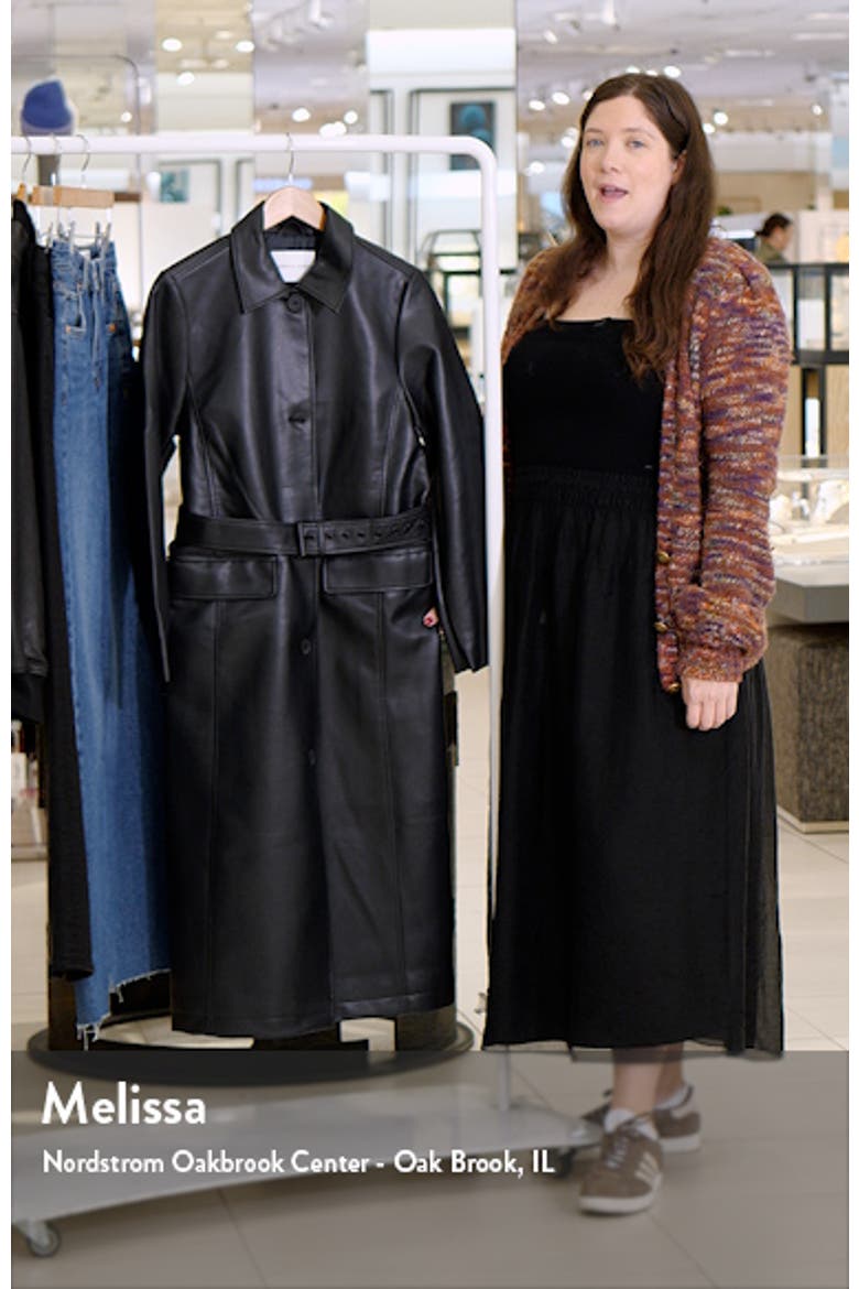 Belted Faux Leather Trench video