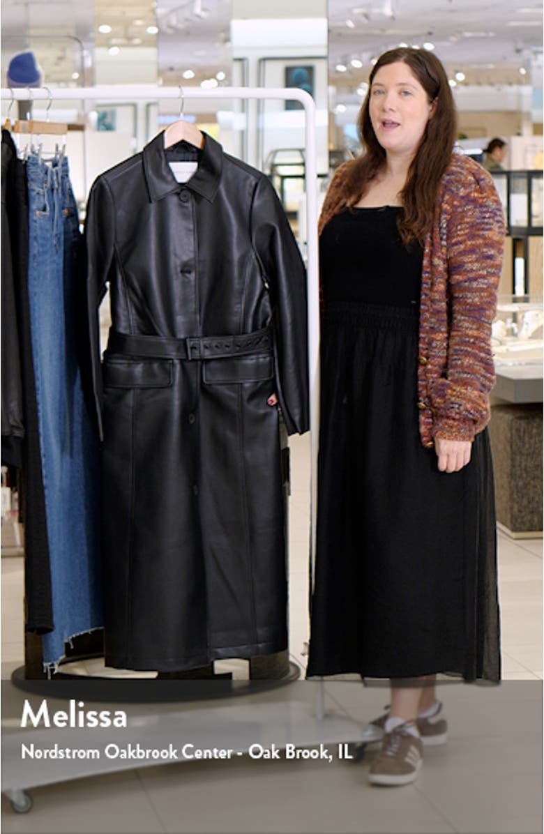 Belted Faux Leather Trench, sales video thumbnail