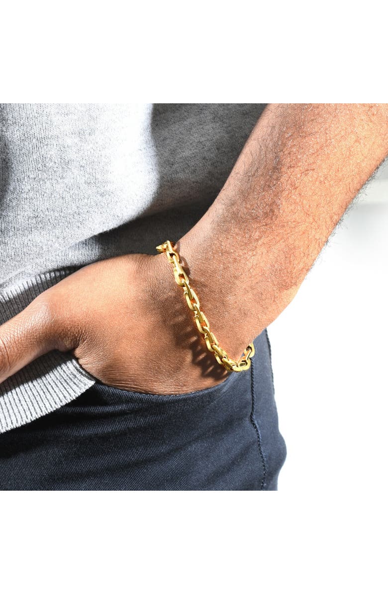 Bliss Diamond Men's 14k Gold (17gram) or Platinum (31gram) 6mm Link Bracelet 8.5", Alternate, color, 