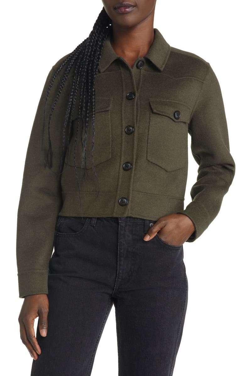 Rails Easton Wool Blend Crop Jacket, Alternate, color, Olive