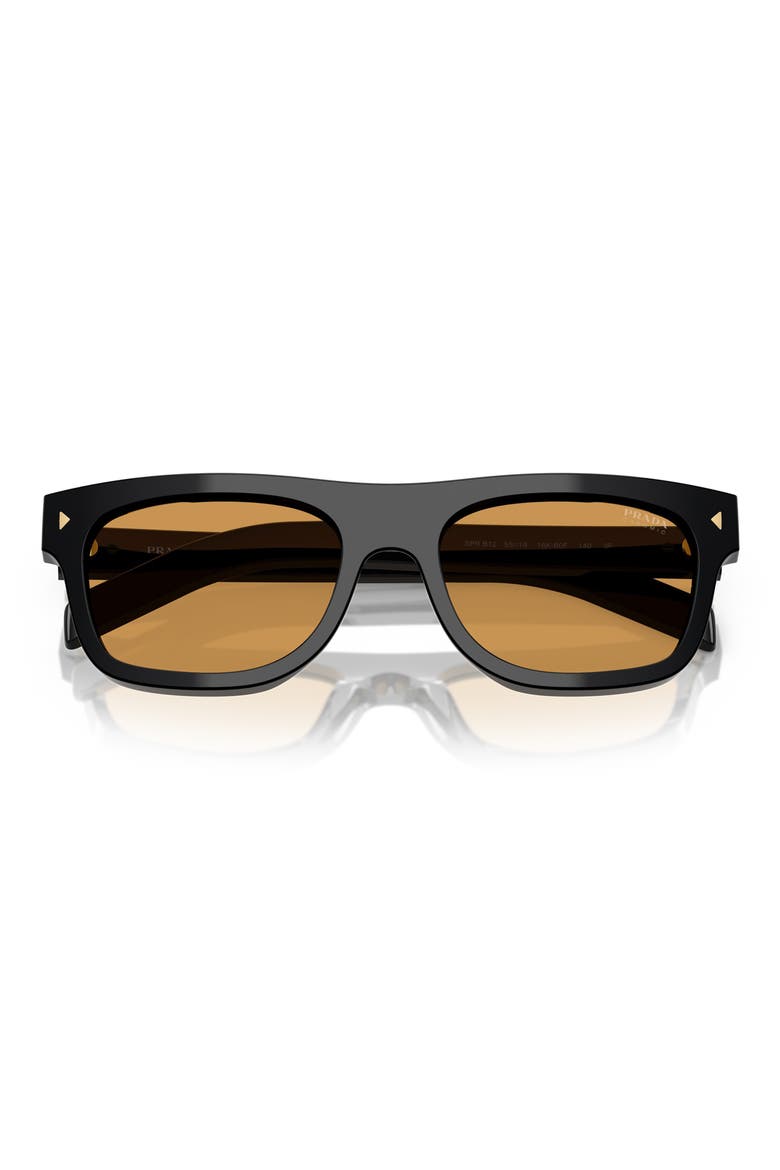 55mm Pillow Sunglasses, Alternate, color, BLACK