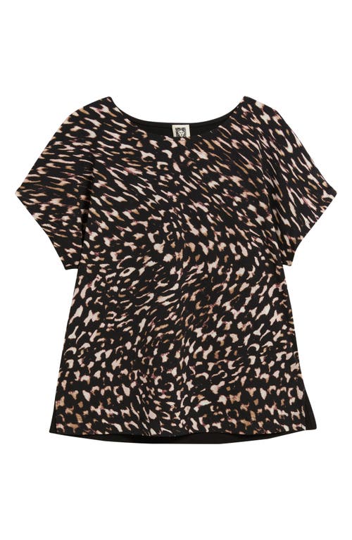 Anne Klein Abstract Print Knit Back Top In Black