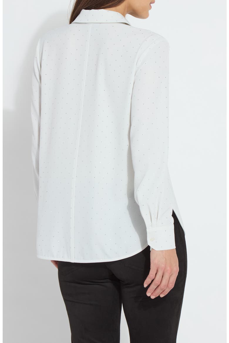 Crystal Embellished Button-Up Shirt, Alternate, color, ICE