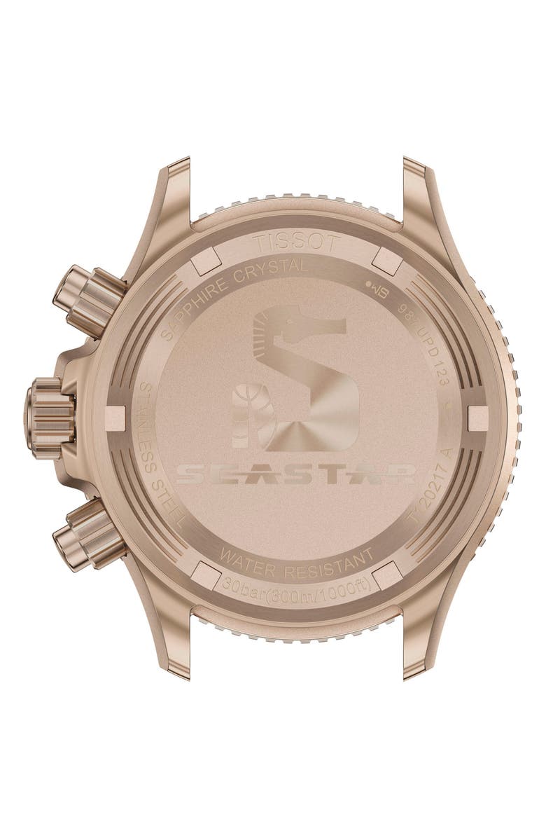 Tissot Seastar 1000 Chronograph Silicone Strap Watch, 38mm, Alternate, color, Turquoise