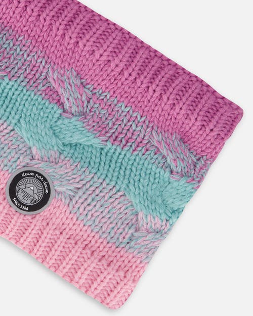 Deux Par Deux Lined Knit Neckwarmer In Pink