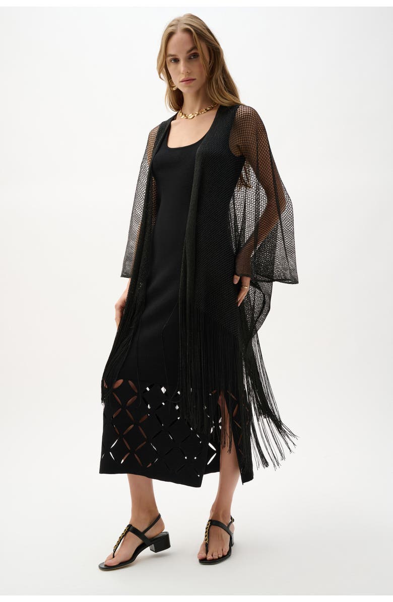 JOSEPH RIBKOFF Bohemian Open-front Kimono, Main, color, Black