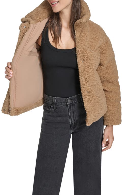 Levi's Western Faux Shearling Puffer Jacket In Brown