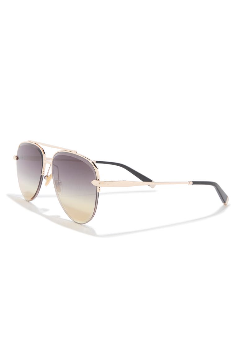 High Key Gem 59mm Gradient Aviator Sunglasses, Alternate, color, GOLD/ BLACK GOLD