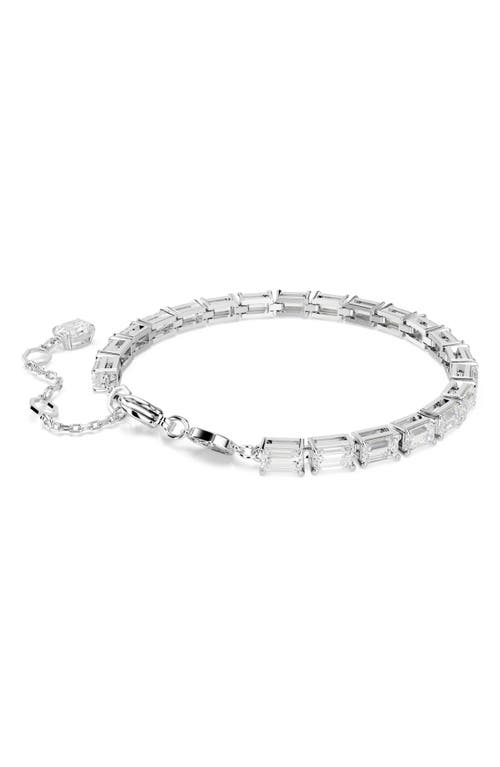 Swarovski Matrix Octagon Crystal Bracelet In White Gold