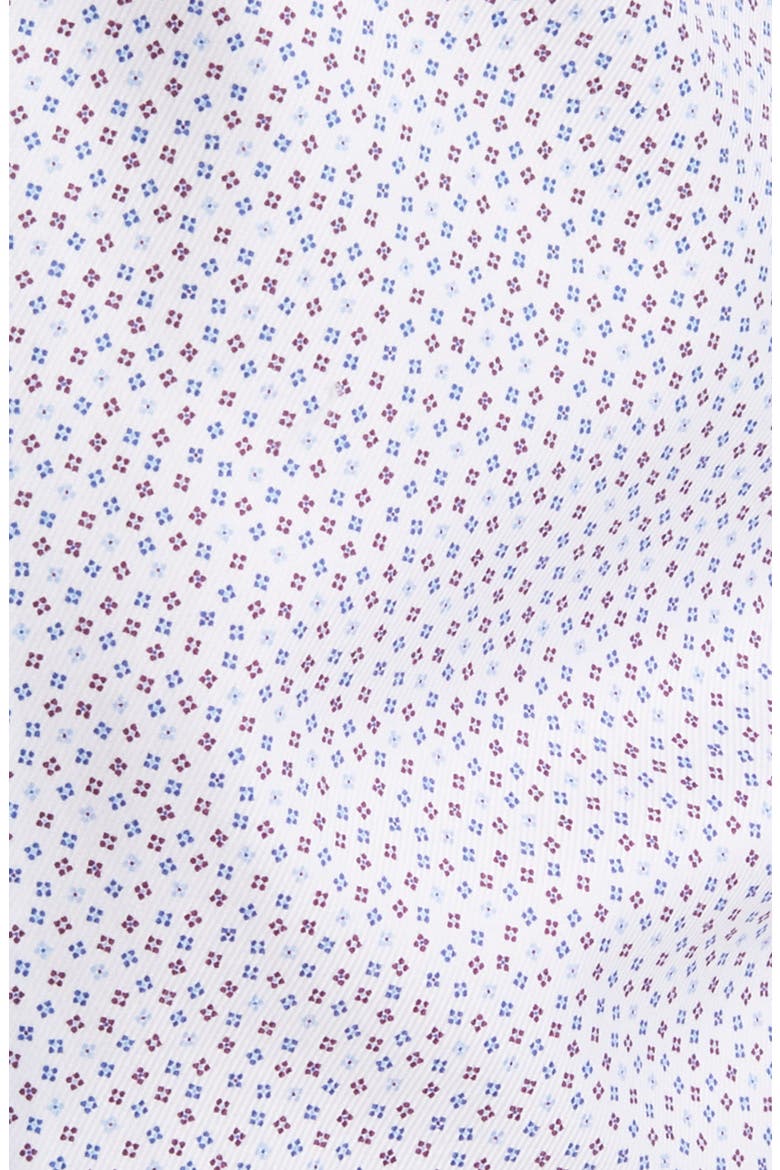 Trim Fit Tossed Square Print Dress Shirt, Alternate, color, WHITE/ MERLOT