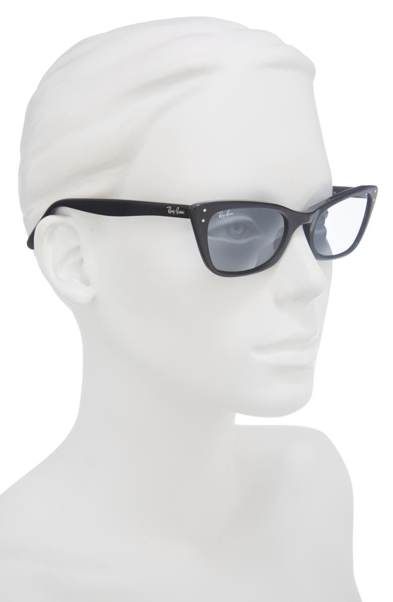 Ray-Ban Lady Burbank 52mm Cat Eye Sunglasses, Alternate, color, Black / Blue