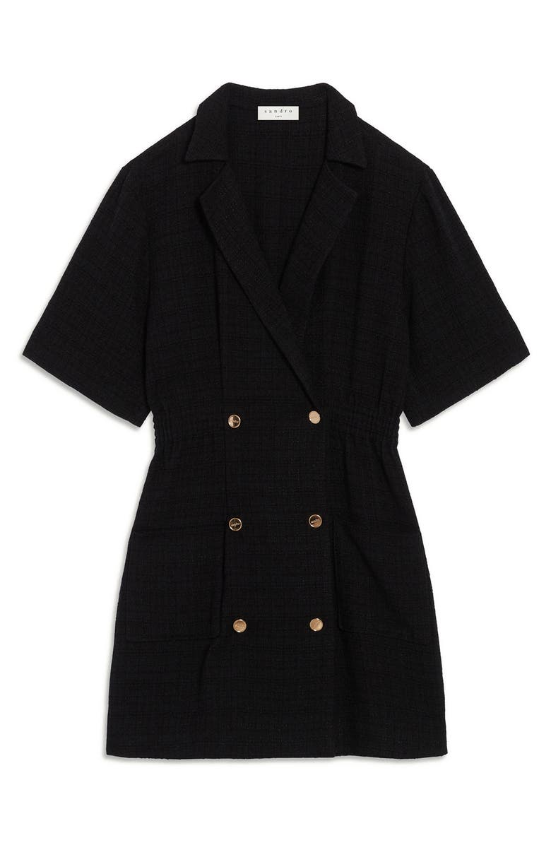 SANDRO Double Breasted Short Sleeve Dress, Alternate, color, 