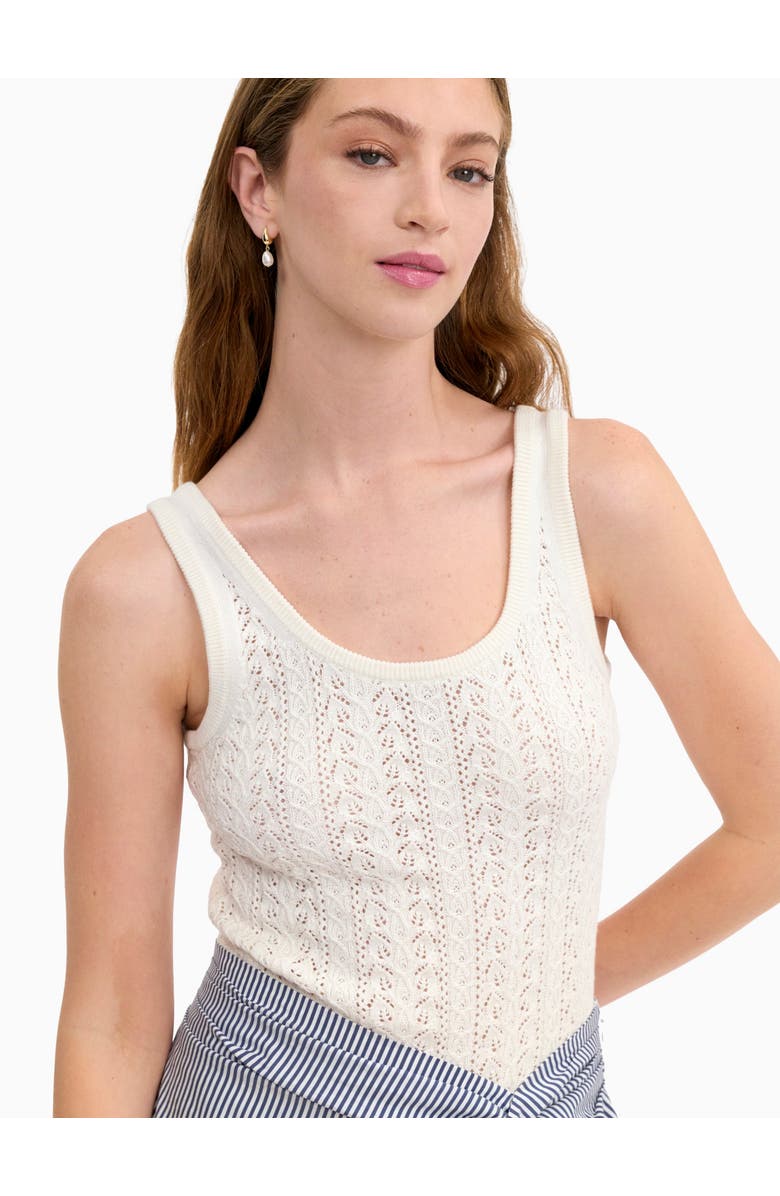Rebecca Taylor Verana Knit Tank, Alternate, color, Ivory