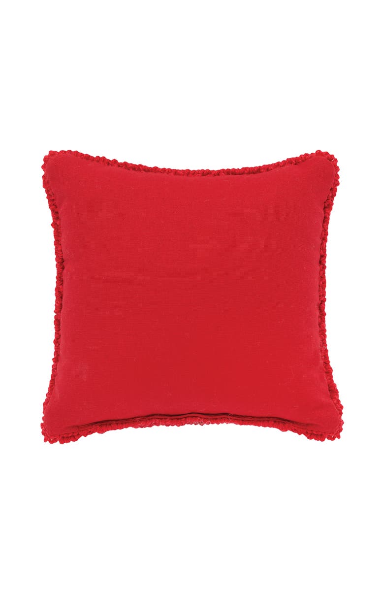 C&F Home Mittens Hooked Small Christmas Accent Pillow, 8" x 8", Alternate, color, Red
