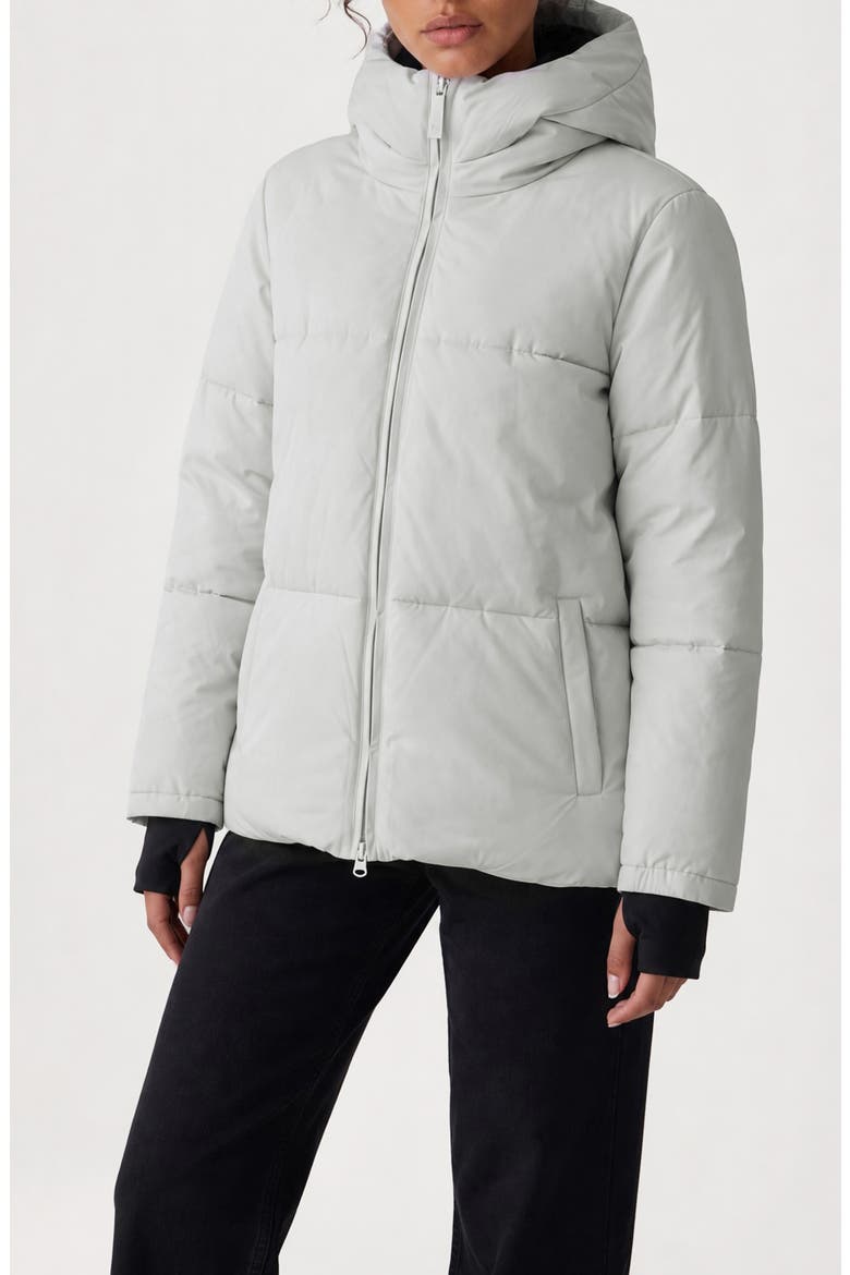 Stacy Water Resistant Hooded Puffer Jacket, Main, color, CLOUD
