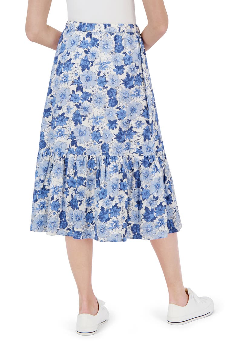 Floral Two-Piece Crop Top & Midi Skirt, Alternate, color, BLUE MULTI