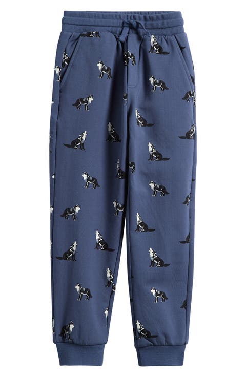 Kids' Husky Print Stretch Cotton Fleece Joggers