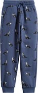 MILES THE LABEL Kids' Husky Print Stretch Organic Cotton Fleece Joggers