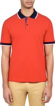 CONSTRUCT Slim Fit Solid Cotton Stretch Pique Polo