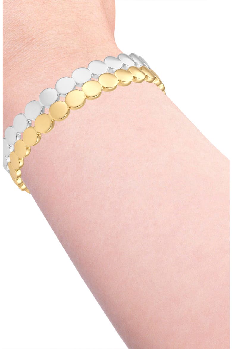 Set of 2 Two Tone Bangles, Alternate, color, GOLD