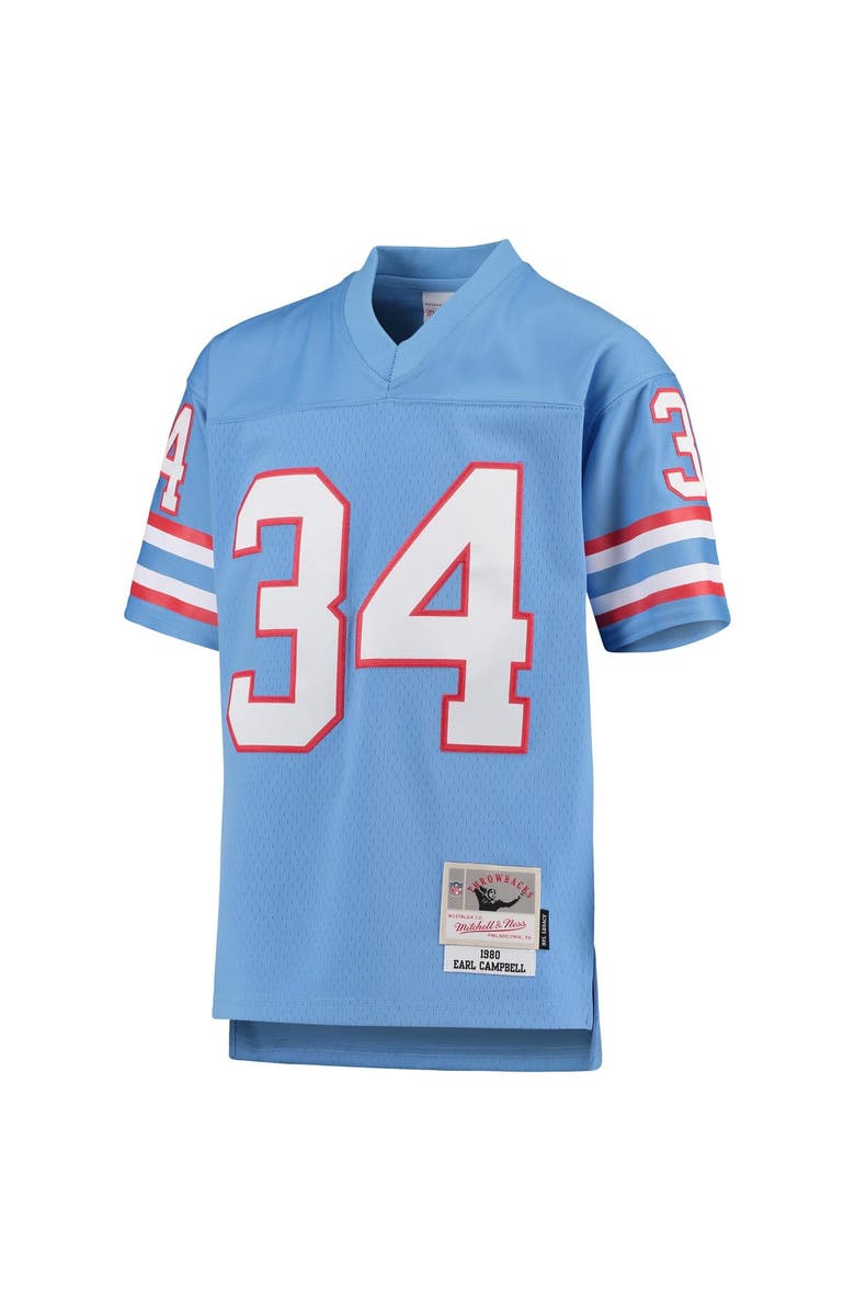 Mitchell & Ness Youth Mitchell & Ness Earl Campbell Light Blue Houston Oilers 1980 Gridiron Classic Legacy Retired Player Jersey, Alternate, color, Light Blue