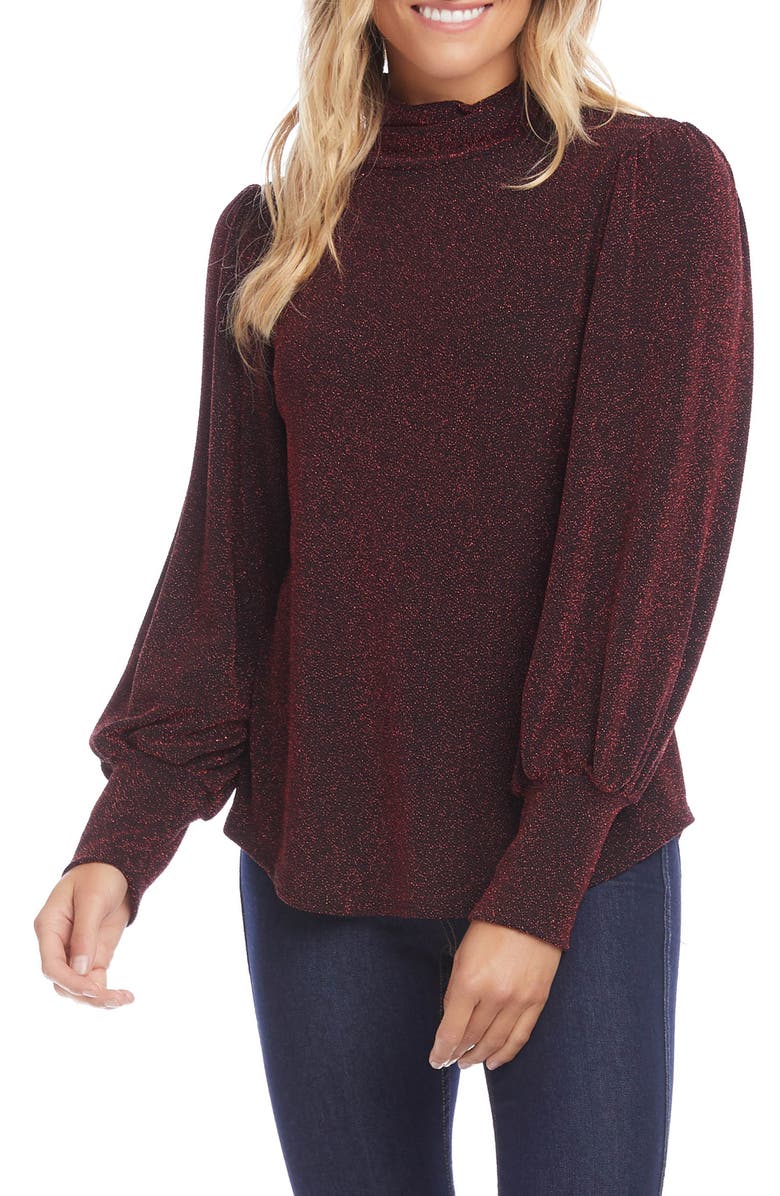 Karen Kane Shimmer Turtleneck Top, Alternate, color, 