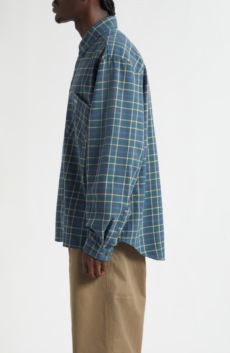 ERL Gender Inclusive Plaid Flannel Overshirt, Alternate, color, Green