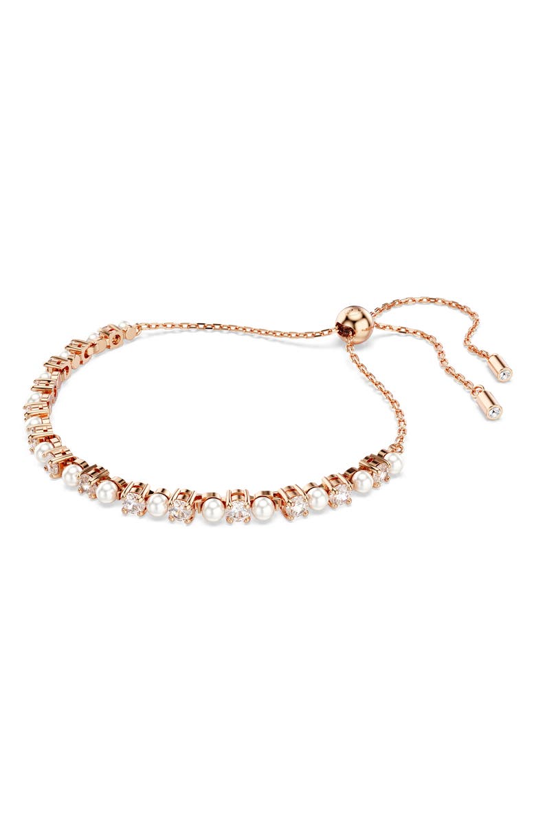 Swarovski Matrix Slider Bracelet, Alternate, color, White/Silver/Rose Gold