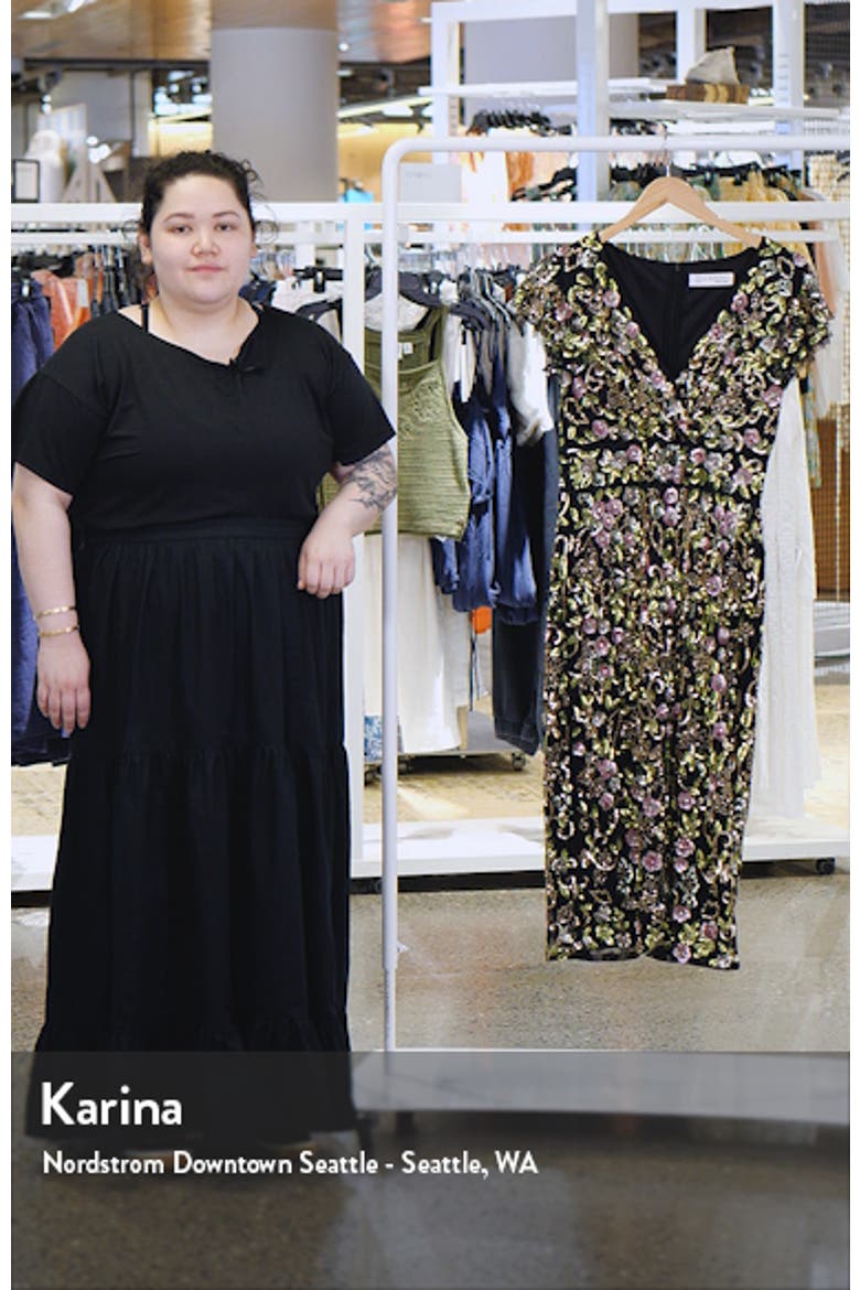 Floral Embellished Flutter Cap Sleeve Dress video