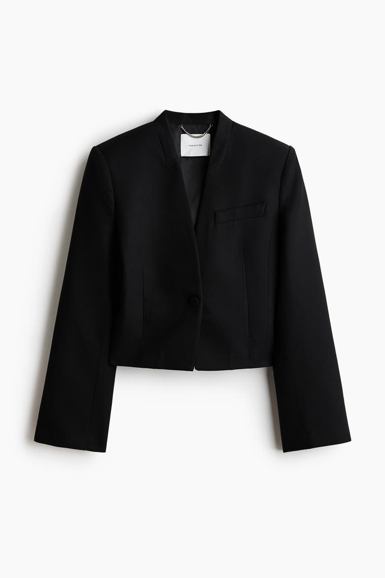 Cropped Belt-detail Jacket, Alternate, color, Black