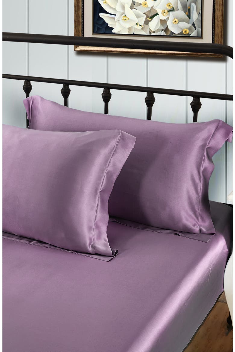 Pure Mulberry Silk Oxford Envelope Luxury Pillowcase, Alternate, color, Lavender