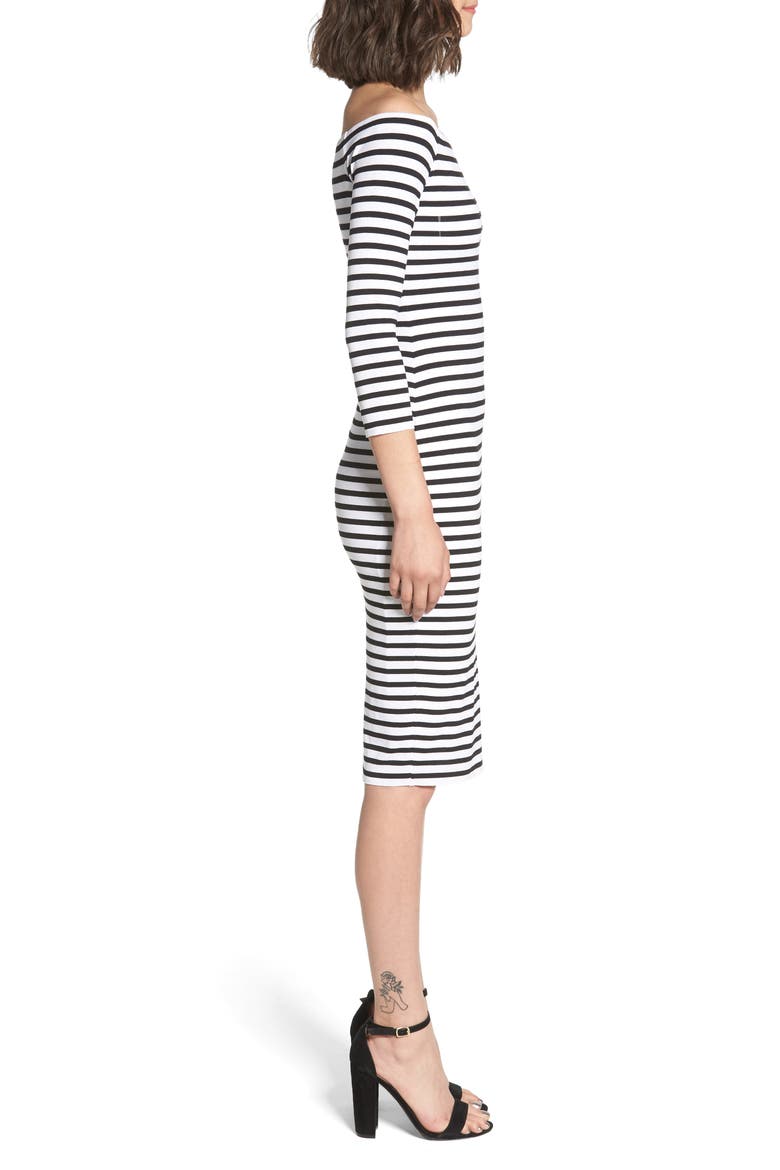 Galley Down Off the Shoulder Dress, Alternate, color, STRIPE