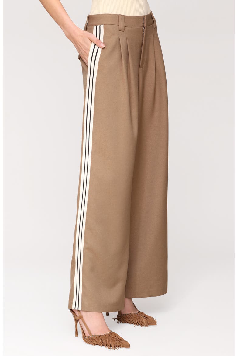 Pleated Mid Rise Wide Leg Pants, Alternate, color, TAN