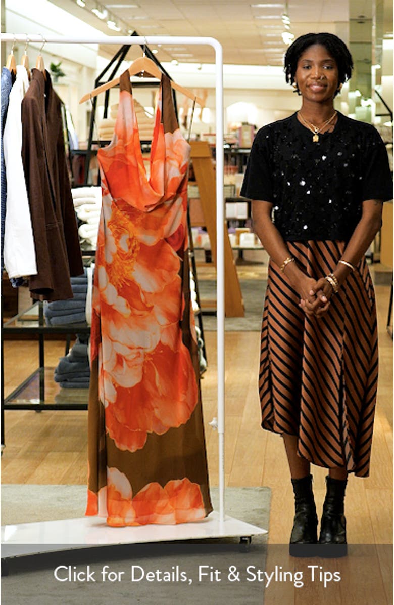 Marina Cowl Neck Halter Gown, sales video thumbnail
