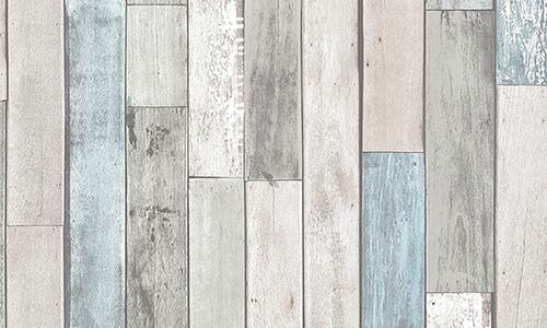 Wallpops Weathered Plank Short Peel & Stick Wallpaper In Grey/blue Multi
