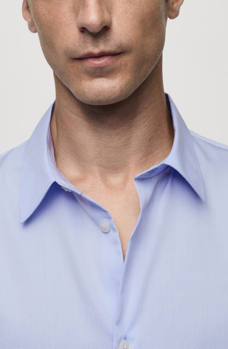 MANGO Cotton Poplin Button-Up Shirt, Alternate, color, 