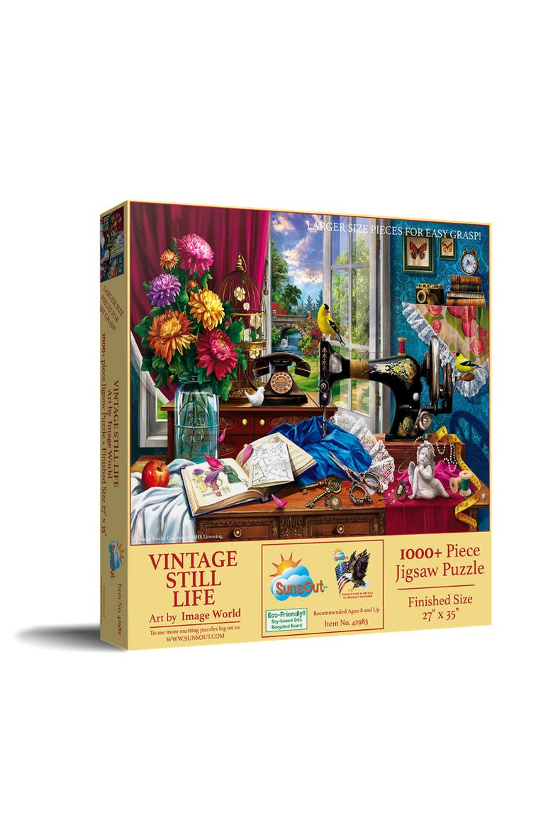 Vintage Still Life 1000 piece Jigsaw Puzzle for Adults Large Pieces, Main, color, Multicolor