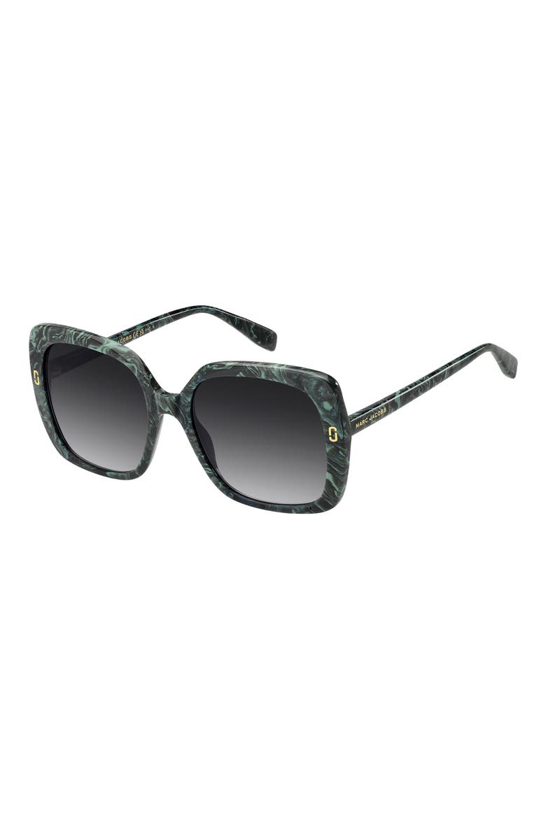 56mm Square Sunglasses, Alternate, color, MARBLE GREEN/ DARK GREY SF