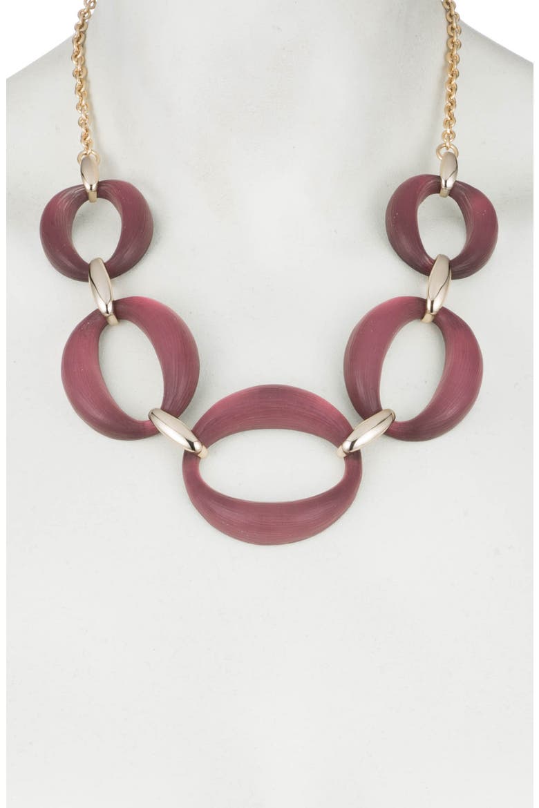 Essentials Large Lucite® Link Necklace, Alternate, color, RED HEATHER