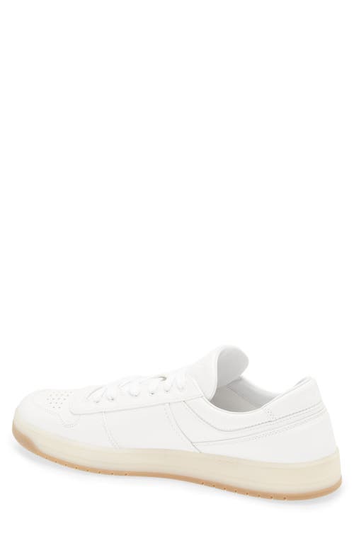 Prada Ivory Leather Lace-up Sneakers In White