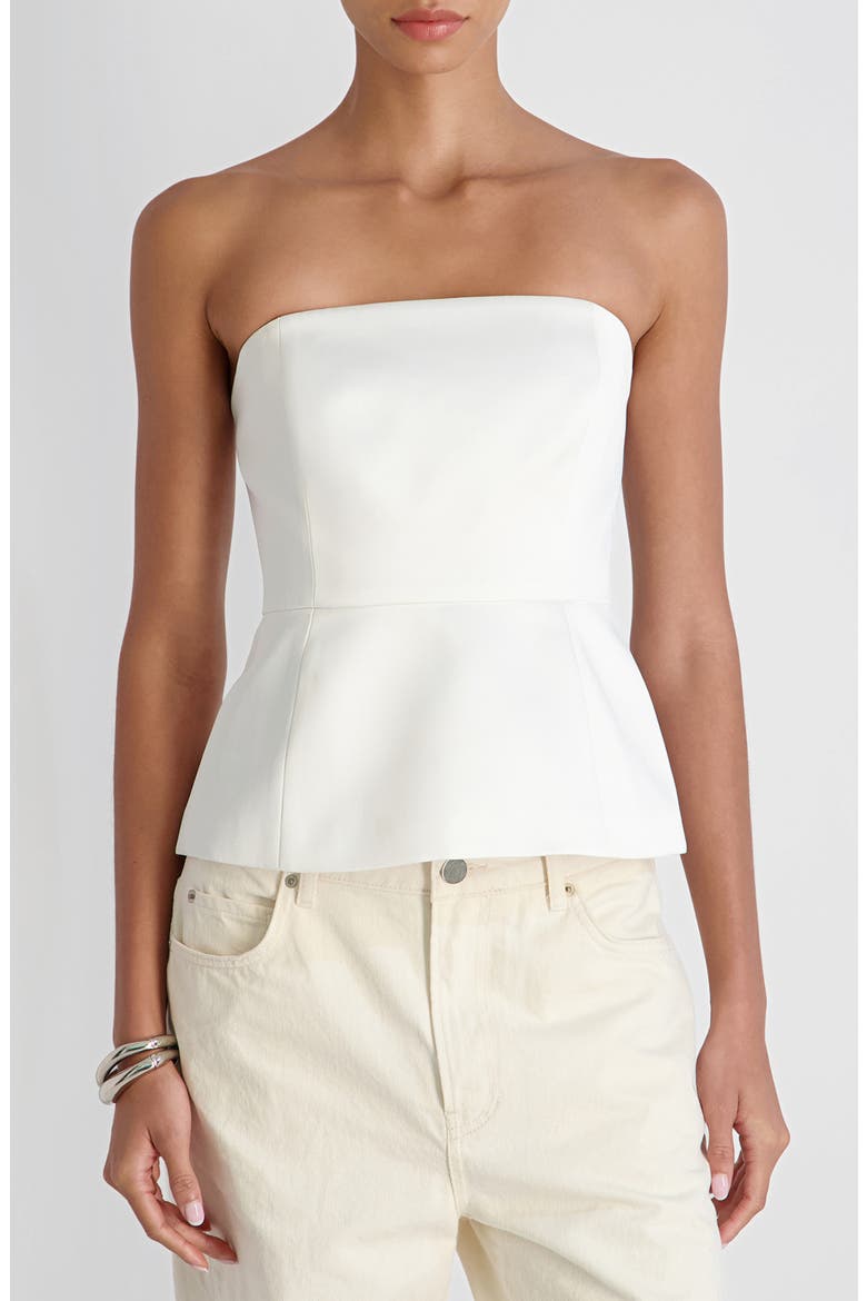 York Strapless Peplum Top, Main, color, SUMMER WHITE
