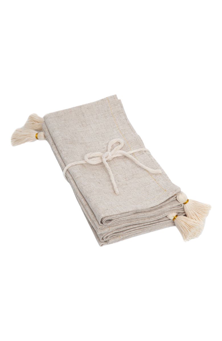 Tallo de Olivo Tassel Napkins Set of 4, Alternate, color, Natural