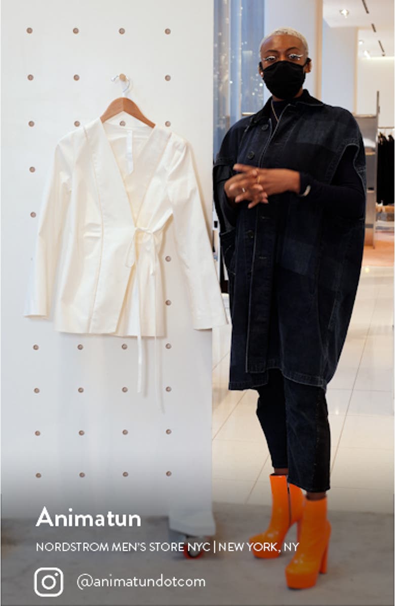 Alta Side Tie Stretch Cotton Twill Jacket, sales video thumbnail