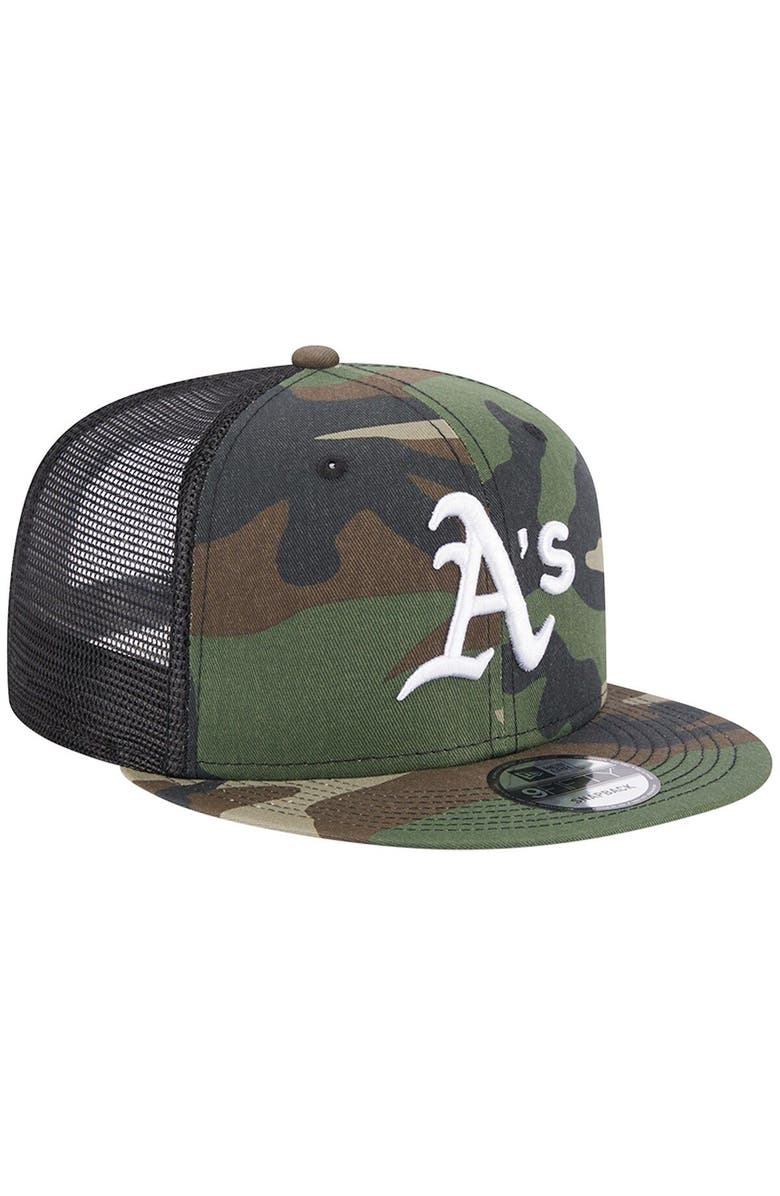 New Era Men's New Era Camo Oakland Athletics Trucker 9FIFTY Snapback Hat, Alternate, color,