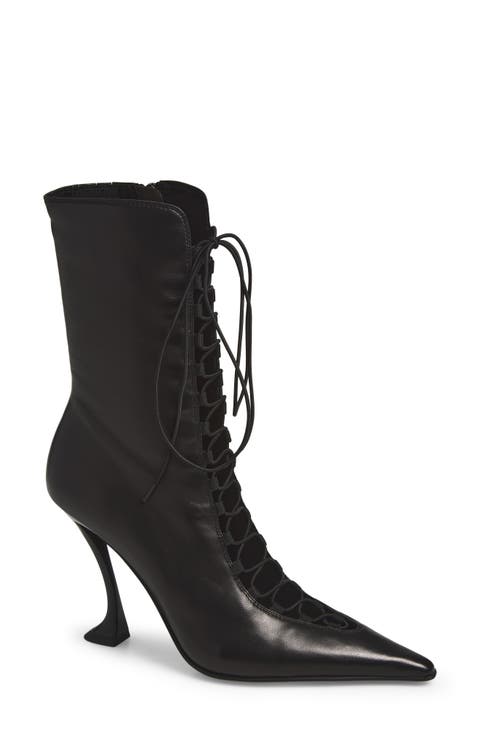 Whimsigoth Leather Bootie