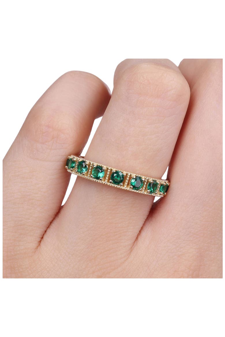 Polished Cubic Zirconia Band Ring, Alternate, color, GREEN