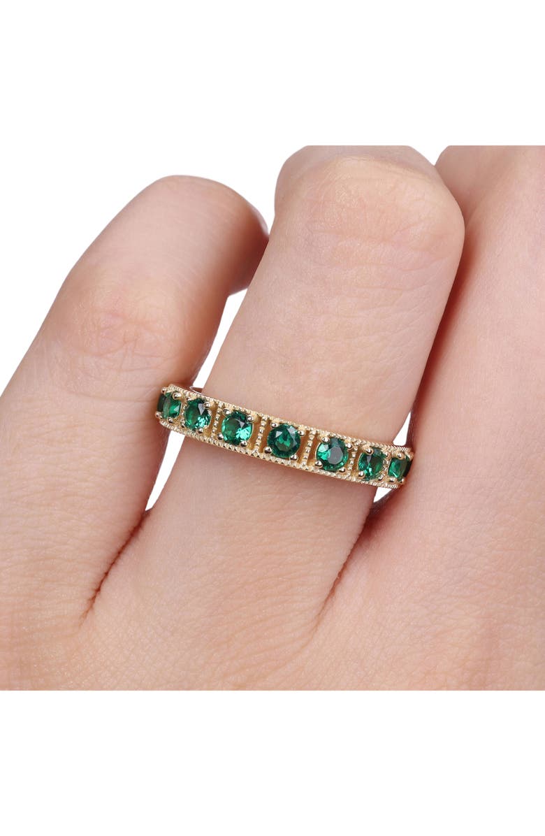 DELMAR Polished Cubic Zirconia Band Ring, Alternate, color, Green