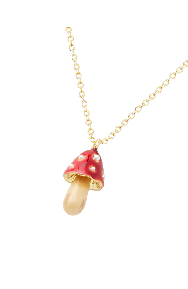 Fable England Enamel Mushroom Necklace, Main, color, Multi & Gold