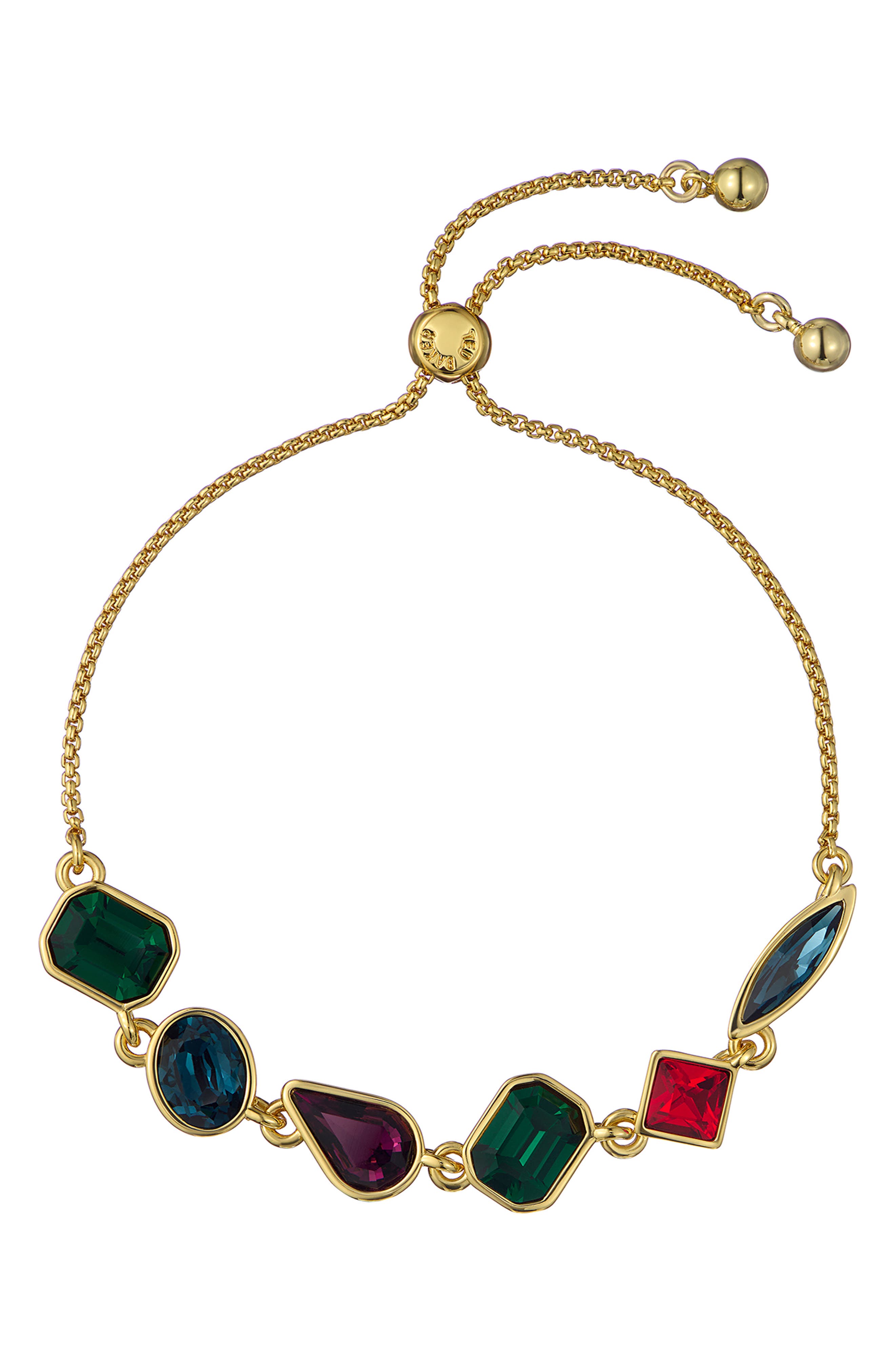 GOLD TONE CRYSTAL MULTI